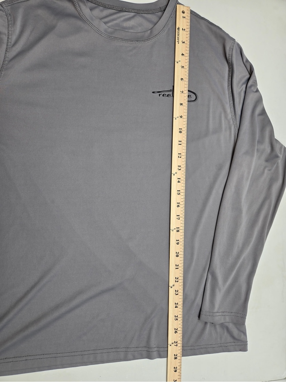 REEL LIFE Raised on the Water Long Sleeve Fishing Shirt 2XL Gray Grey 0674 - Picture 8 of 13